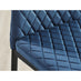 4x Milan Navy Hatched Velvet Dining Chairs Black Legs