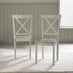 2x Millford Whitewashed and Light Grey Solid Wood Crossback Dining Chairs