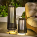 Naples Black Rattan Large Solar Outdoor Lantern