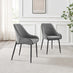 Novara 100cm Black Top Black Leg Round Dining Table & 4 Grey Beaumont Chairs
