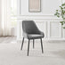 Leonardo Black Top Dining Table & 6 Beaumont Grey Fabric Chairs