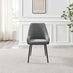 Novara 100cm Black Top Black Leg Round Dining Table & 4 Grey Beaumont Chairs