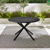 Nanterre & Elba Black Metal & Rattan 4 Seat Round Table Garden Dining Set