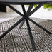 Nanterre & Elba Black Metal & Rattan 4 Seat Round Table Garden Dining Set