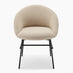 Penrose Round Black Wood Dining Table 4 Beige Nella Chairs