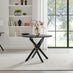 Novara 100cm Black Top Black Leg Round Dining Table & 4 Grey Beaumont Chairs