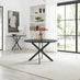 Novara Round Black Wood and Metal 6 Seater Dining Table