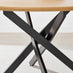 Novara Round Oak Veneer and Black Metal 6 Seater Dining Table