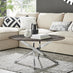 Novara Round Grey Marble Glass and Silver Coffee Table