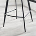 2x Nyla Dark Grey Fabric Counter Stools Black Legs