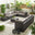 Orlando Brown Rattan & Brown 10 Seat Modular Garden Sofa