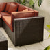 Orlando Brown Rattan & Orange 10 Seat Modular Garden Sofa