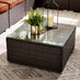 Orlando Brown Rattan & Orange 8 Seat Modular Garden Sofa