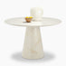 Palma Round Cream Marble Effect Dining Table & 4 Caia Chairs