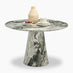 Palma Round Green Marble Effect Dining Table & 4 Delos Chairs