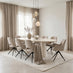 Palma Oval Cream Marble Effect Dining Table & 8 Layla Swivel Chairs