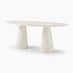 Palma Oval Cream Marble Effect Dining Table & 8 Layla Swivel Chairs