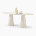 Palma Oval Cream Marble Effect Dining Table & 8 Layla Swivel Chairs