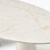 Palma Oval Cream Marble Effect Dining Table & 8 Layla Swivel Chairs