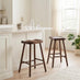 2x Penny Walnut Effect Solid Wood Bar Stools