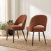 2x Peri Orange Boucle Dining Chairs