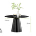 Palma Black Semi Gloss Round Dining Table & 4 Black Lorenzo Chairs