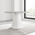 Palma White Marble Effect Round Dining Table & 4 White Lorenzo Chairs