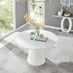 Palma White High Gloss Round Dining Table & 4 White Lorenzo Chairs