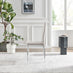 Novara Glass & Chrome Round Dining Table with 4 Cream Paloma Chairs