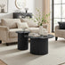 Penrose Round Black Wood Pedestal Coffee Table