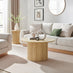 Penrose Round Oak Effect Wood Pedestal Coffee Table