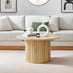 Penrose Round Oak Effect Wood Pedestal Coffee Table