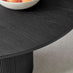 Penrose Black Round Dining Table & 4 Grey Calla Velvet Swivel Chairs