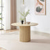 Penrose Round Oak Effect Wood Slatted 4-6 Seater Dining Table