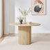 Penrose Round Oak Effect Wood Slatted 4-6 Seater Dining Table