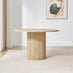 Penrose Round Oak Effect Wood Slatted 4-6 Seater Dining Table