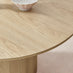 Penrose Oak Round Dining Table & 4 Tan Delta Chairs