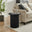 Penrose Round Black Wood Pedestal Side Table