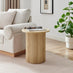Penrose Oak Effect Round Wood Coffee Table and Side Table Set