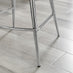 2x Pesaro Grey Velvet Counter Stools Silver Legs