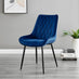 2x Pesaro Navy Velvet Dining Chairs Black Legs