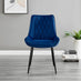 Koko Oak Effect Round Dining Table & 4 Navy Pesaro Black Leg Chairs