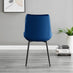 Andria Black Leg Marble Effect Dining Table and 6 Navy Pesaro Black Leg Chairs