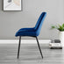 2x Pesaro Navy Velvet Dining Chairs Black Legs