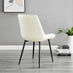 2x Pesaro Cream Velvet Dining Chairs Black Legs