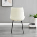 2x Pesaro Cream Velvet Dining Chairs Black Legs