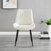 Elina White Marble Effect Round Dining Table & 2 Cream Pesaro Black Leg Chairs