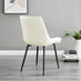 Imperia 6 White Dining Table and 6 Cream Pesaro Black Leg Chairs