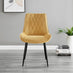 2x Pesaro Mustard Velvet Dining Chairs Black Legs