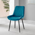 Novara 100cm Round Black Leg Dining Table & 2 Blue Pesaro Black Leg Chairs